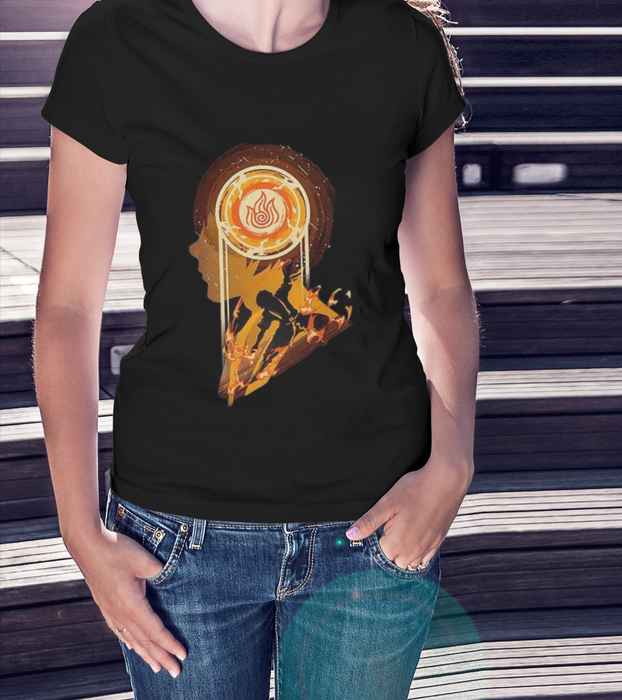 Zuko Firebending Avatar The Last Airbender Fire Nation Symbol Silhouette T-Shirt