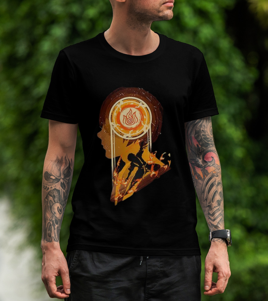 Zuko Firebending Avatar The Last Airbender Fire Nation Symbol Silhouette T-Shirt