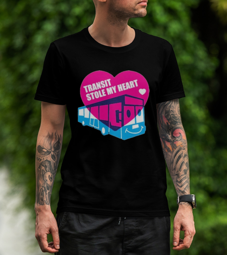 Transit Stole My Heart Smiling Bus And Heart Design T-Shirt