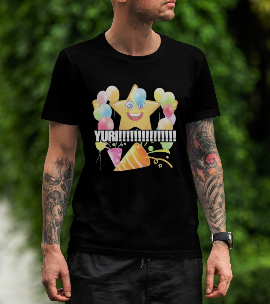 Yuri Star Festive Celebration Balloons And Party Decor Icons T-Shirt