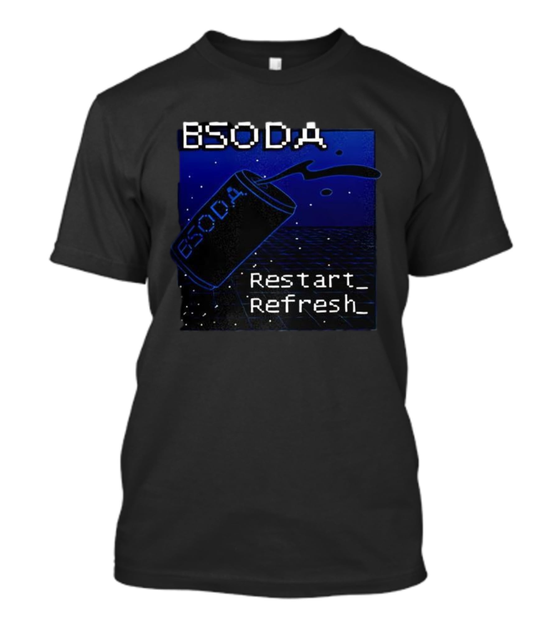 BSODA Can Restart Refresh Pixel Art Aesthetic Retro Digital Style T-Shirt