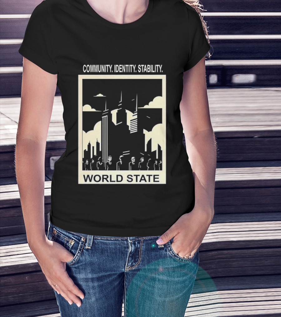 Community Identity Stability World State Utopian Cityscape T-Shirt
