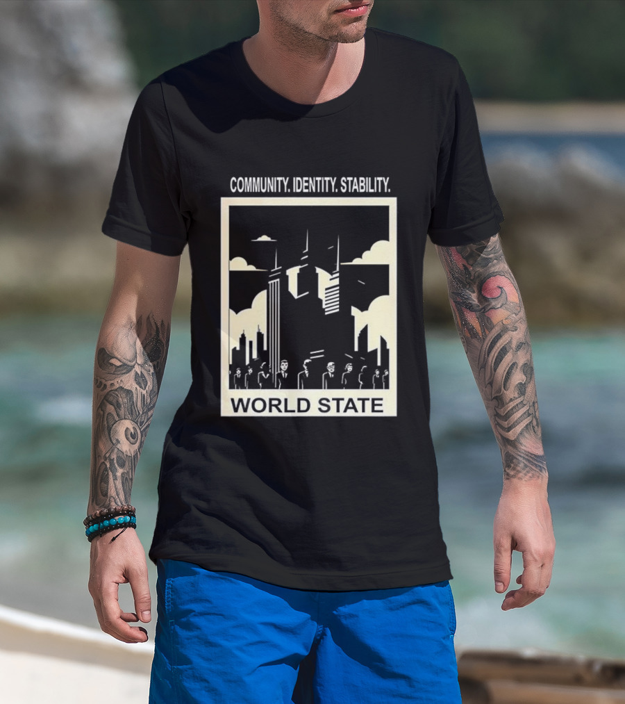 Community Identity Stability World State Utopian Cityscape T-Shirt