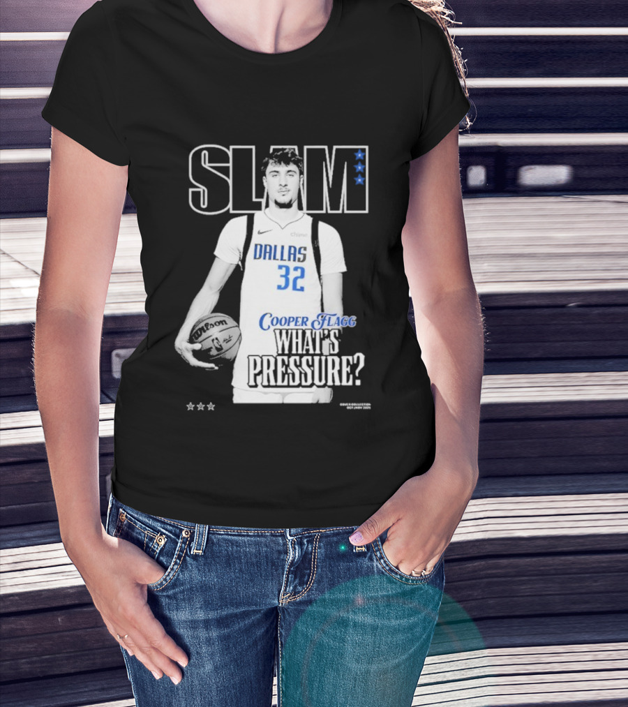 SLAM Cooper Flagg Dallas 32 What's Pressure? T-Shirt