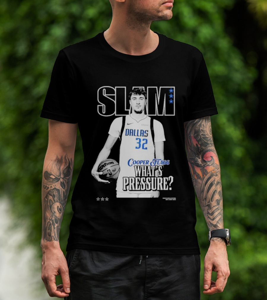 SLAM Cooper Flagg Dallas 32 What's Pressure? T-Shirt