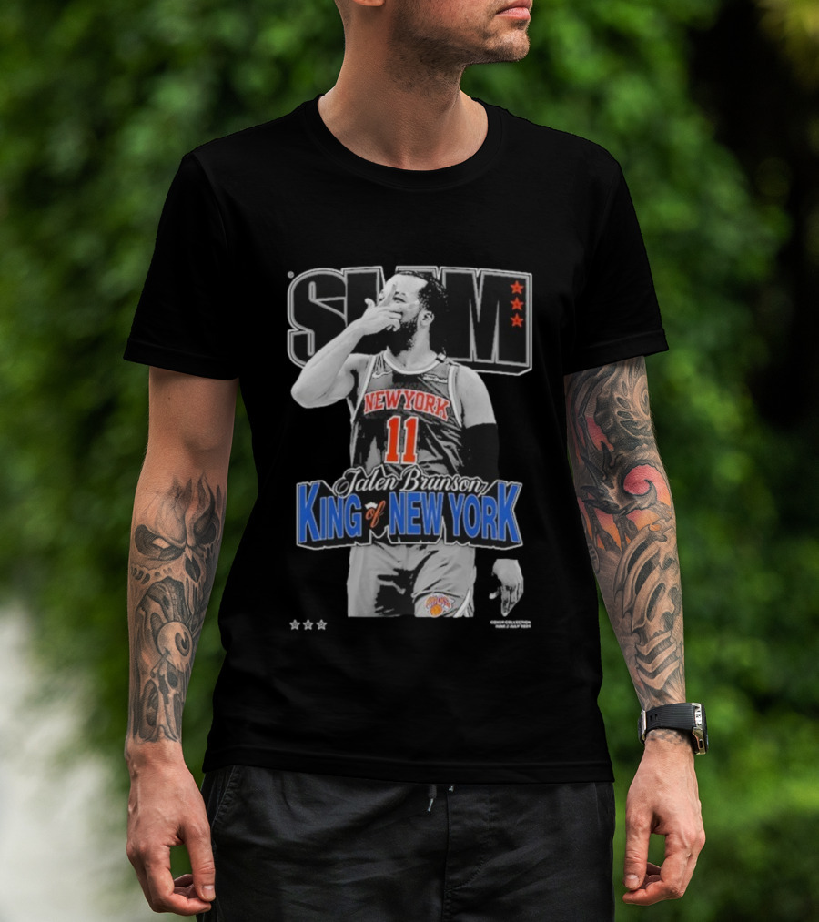 Jalen Brunson King Of New York Knicks Slam 11 Jersey T-Shirt