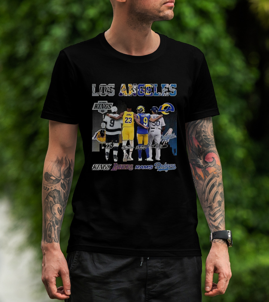 Los Angeles Kings Lakers Rams Dodgers All-Star Dream Team Signature T-Shirt