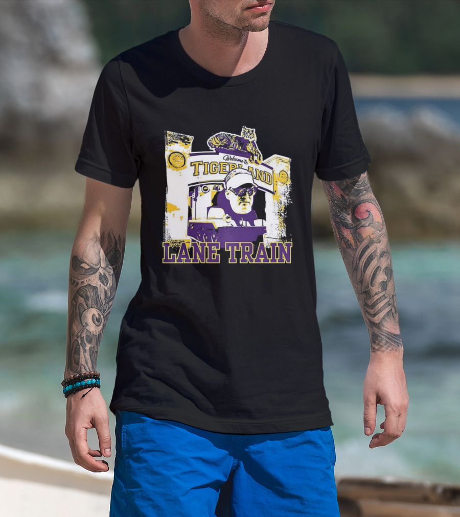 LSU Vs Ole Miss Tigerland Lane Train Entrance Matchup T-Shirt