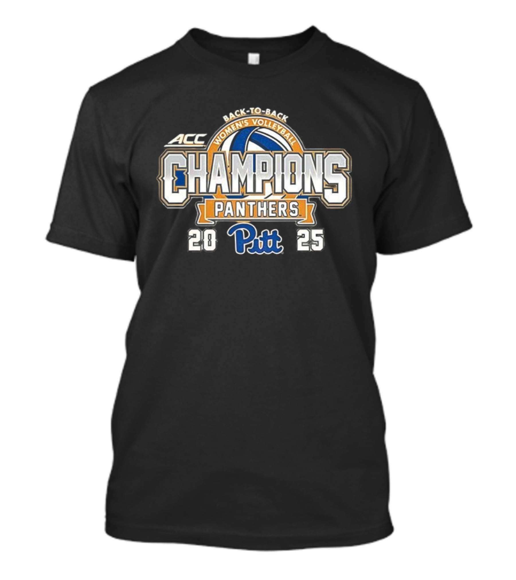 ACC Women's Volleyball Champions Pitt Panthers Back-To-Back Victory T-Shirt