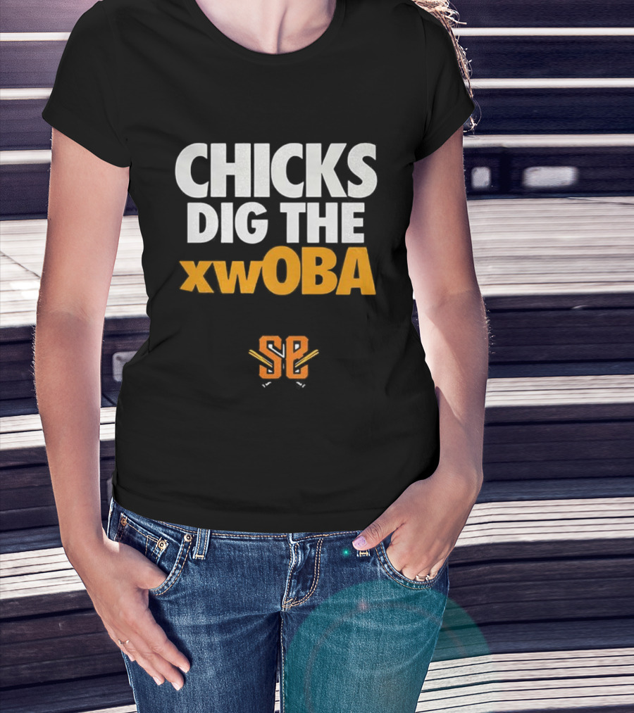 Schaumburg Boomers XwOBA Baseball SP Chicks Dig The XwOBA T-Shirt