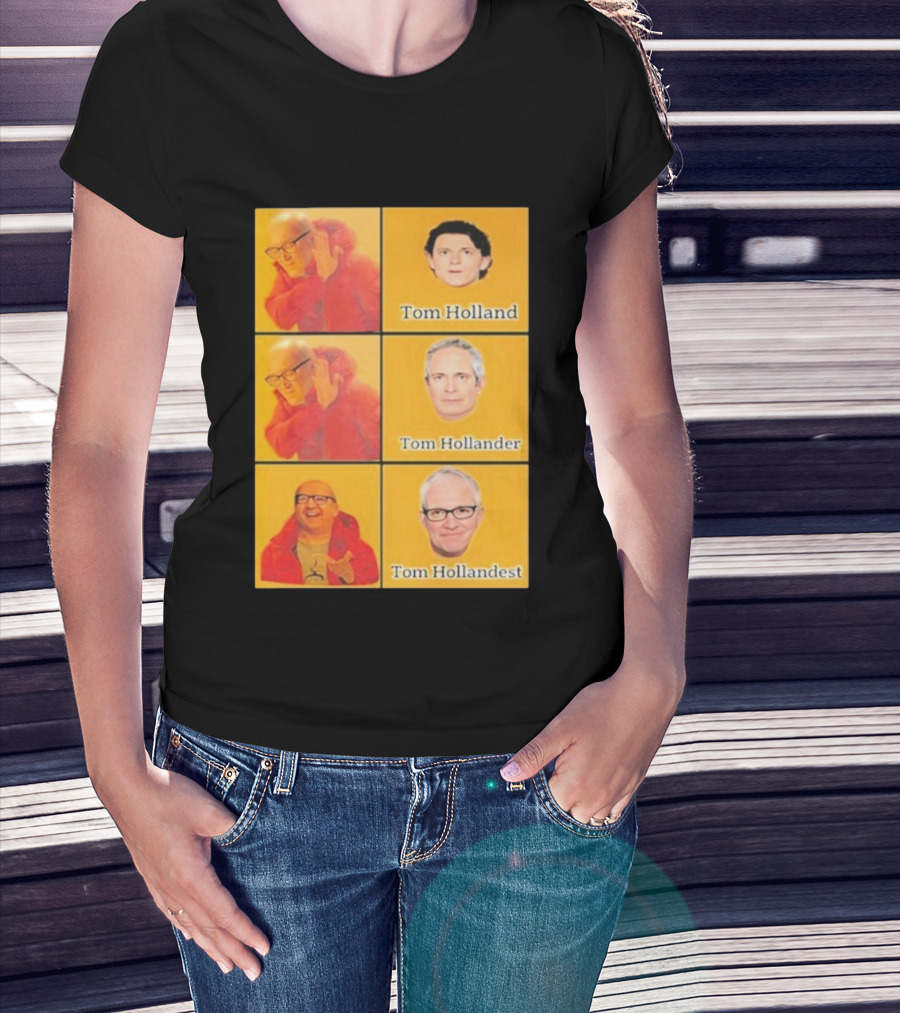 Tom Holland Tom Hollander Tom Hollandest Face Grid T-Shirt