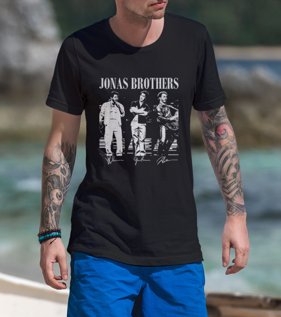 Jonas Brothers Vintage Tour 20th 2025 Signature Music T-Shirt