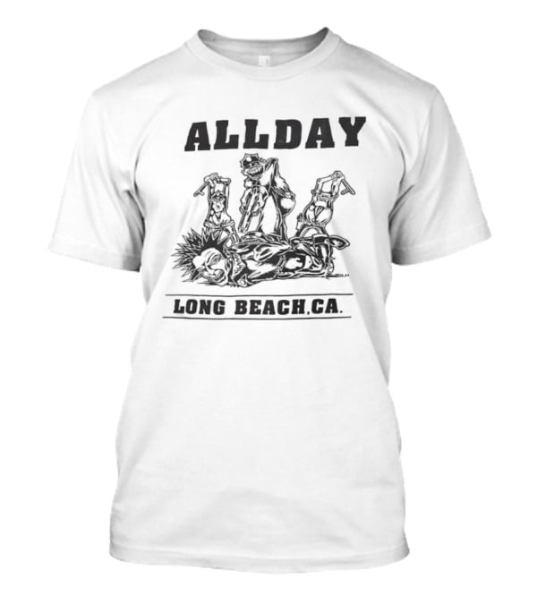 Allday Long Beach California Tour 1992 Vintage Style Graphics T-Shirt