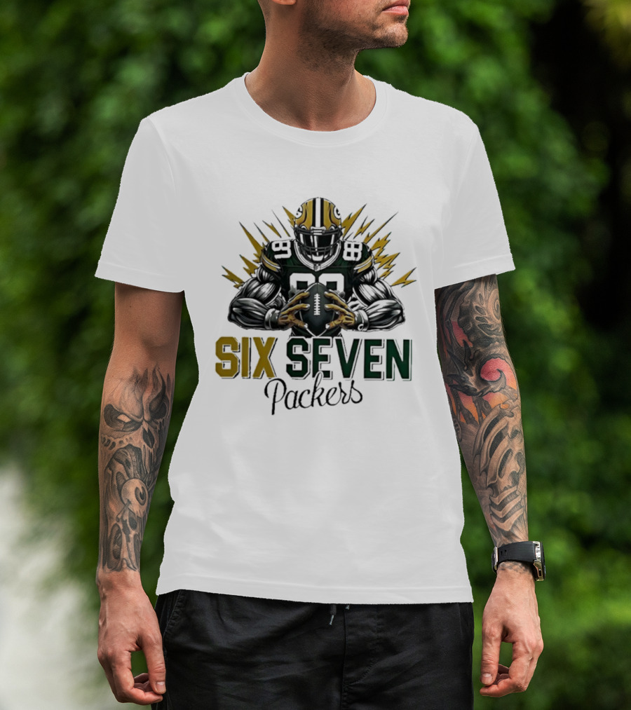 Six Seven Packers Football Player Energy Burst T-Shirt