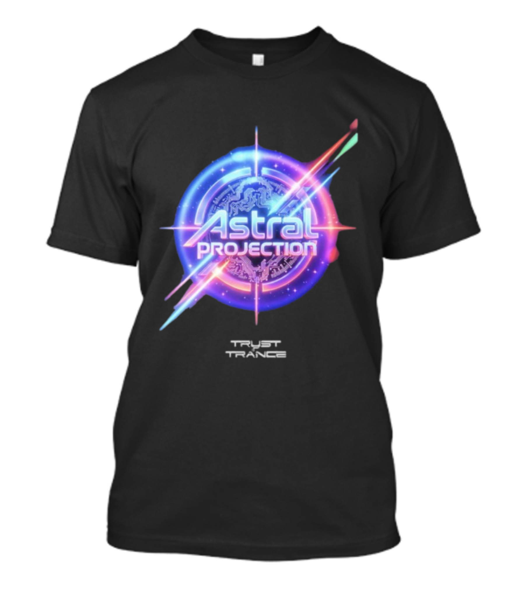 Astral Projection Trust In Trances Psychedelic Journey Circular Emblem T-Shirt
