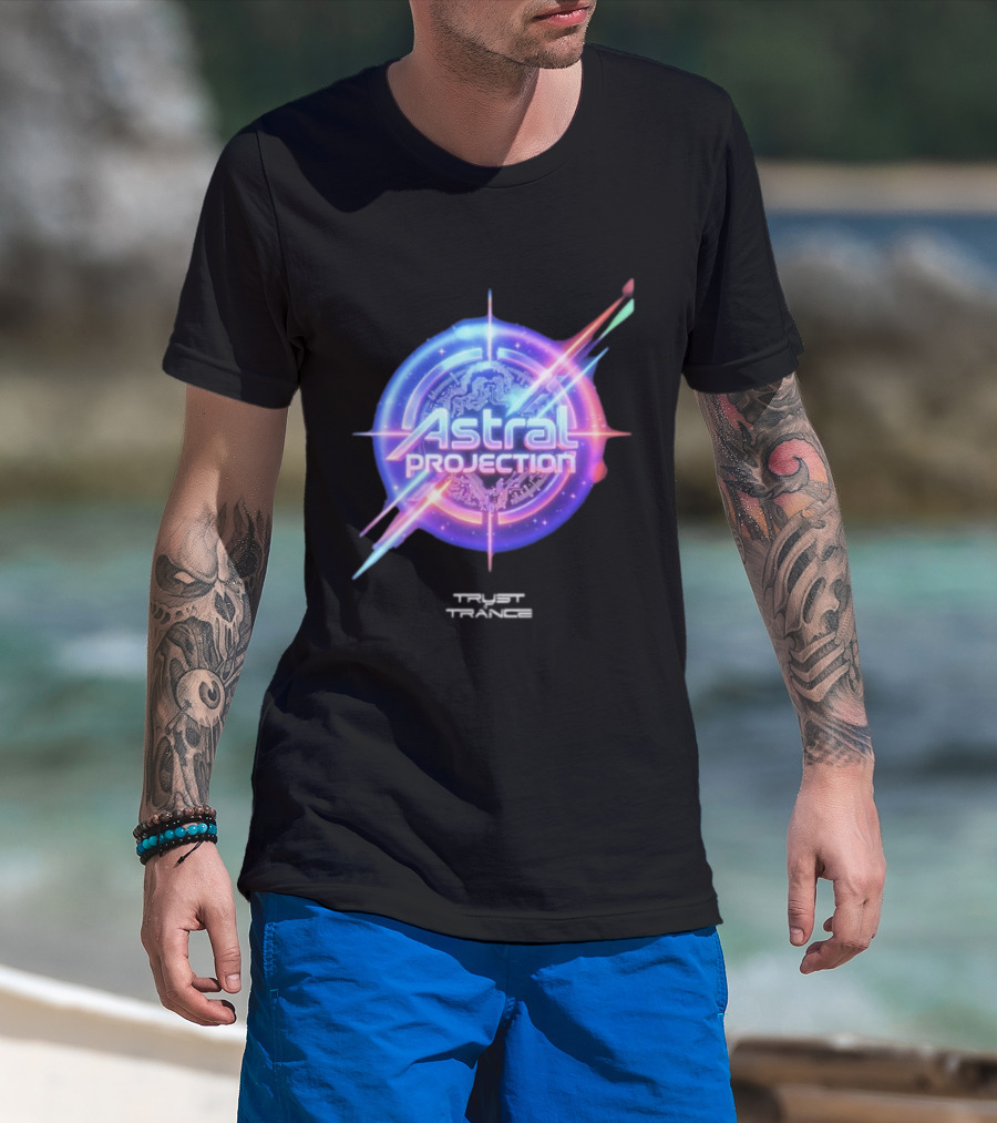 Astral Projection Trust In Trances Psychedelic Journey Circular Emblem T-Shirt