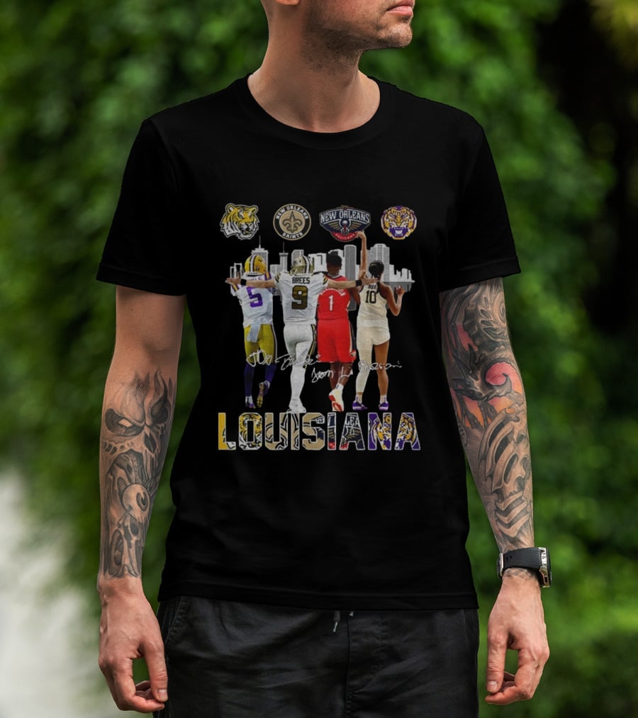 LSU Tigers Saints Pelicans Missouri Tigers Louisiana Legends T-Shirt
