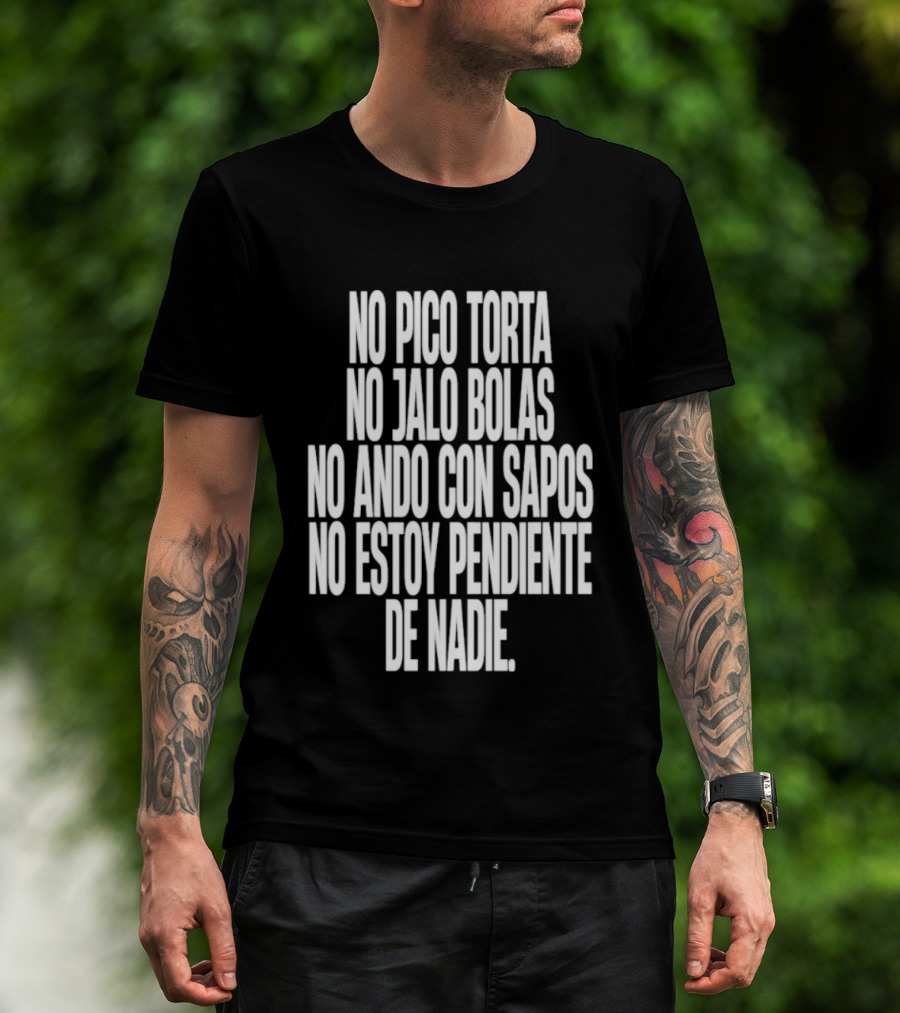 No Pico Torta No Jalo Bolas No Ando Con Sapos No Estoy Pendiente De Nadie T-Shirt
