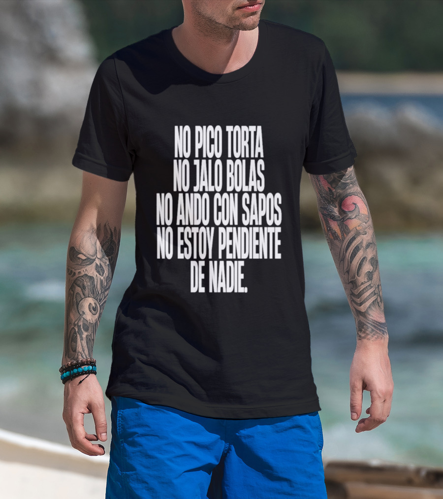 No Pico Torta No Jalo Bolas No Ando Con Sapos No Estoy Pendiente De Nadie T-Shirt