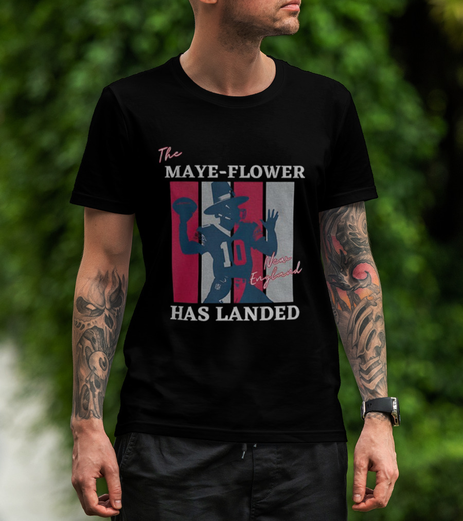 New England Football Pilgrim Drake The Maye-flower Has Landed T-Shirt