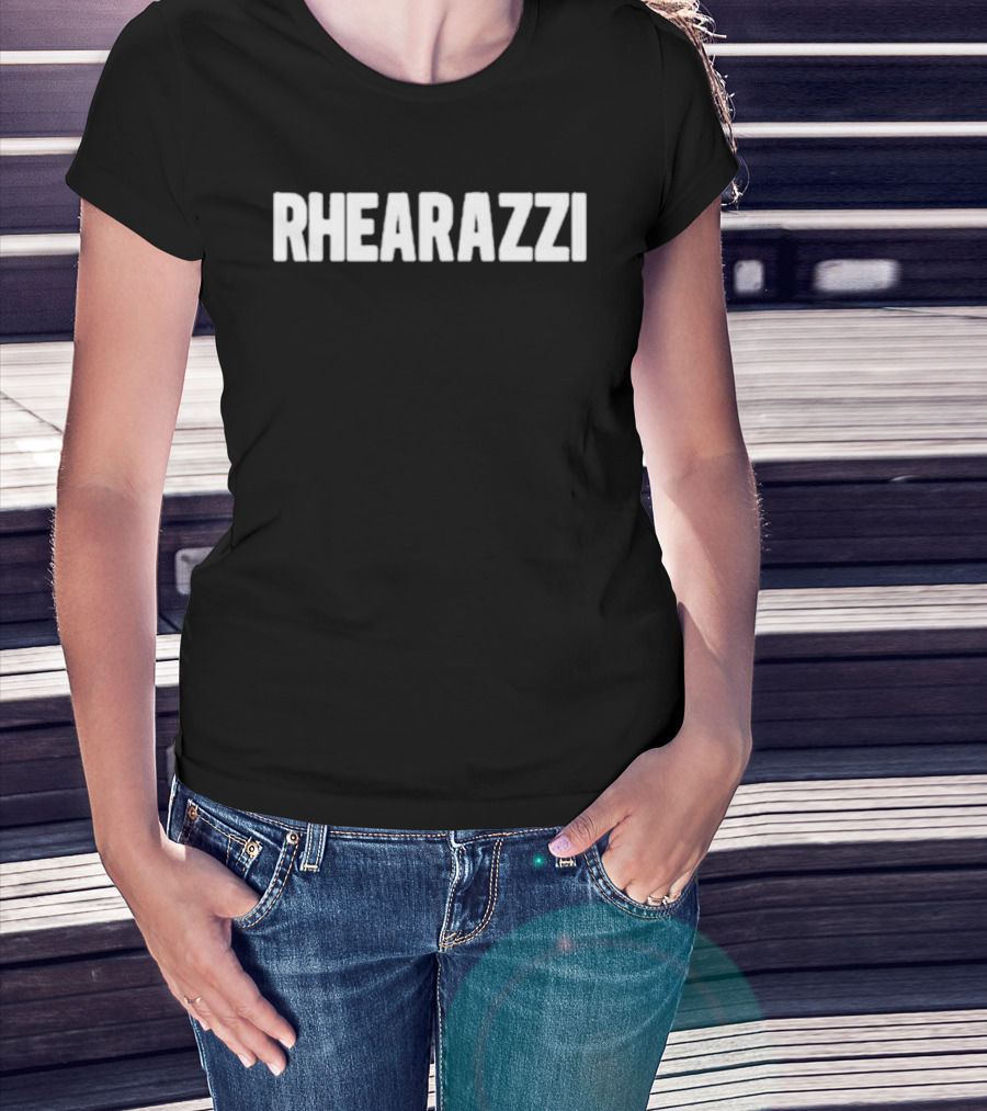 Rhea Raj Rhearazzi Bold White Text T-Shirt