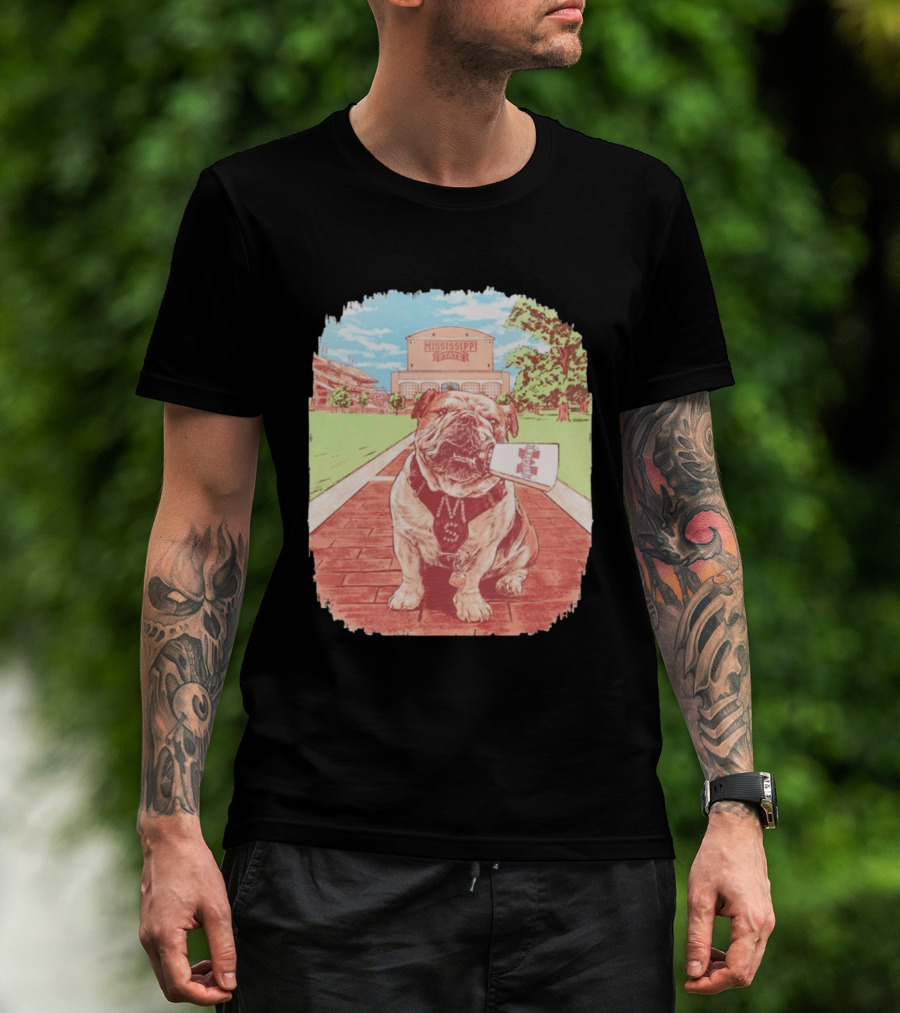 Mississippi State Bulldogs Bully Cowbell Stadium Scene T-Shirt