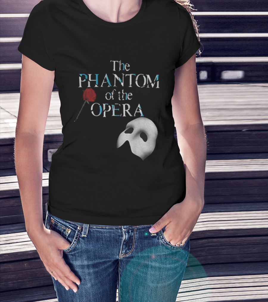 The Phantom Of The Opera Mask And Red Rose Broadway Musical T-Shirt