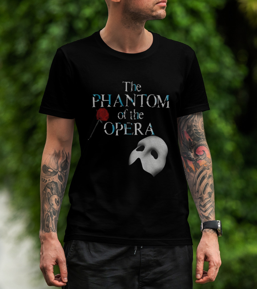 The Phantom Of The Opera Mask And Red Rose Broadway Musical T-Shirt