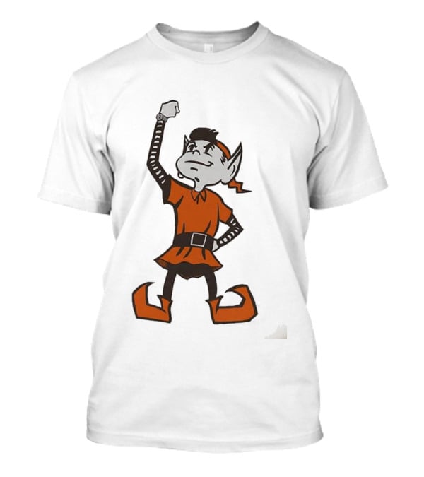 Cleveland Browns Brownie The Elf Mascot Fist Raised T-Shirt