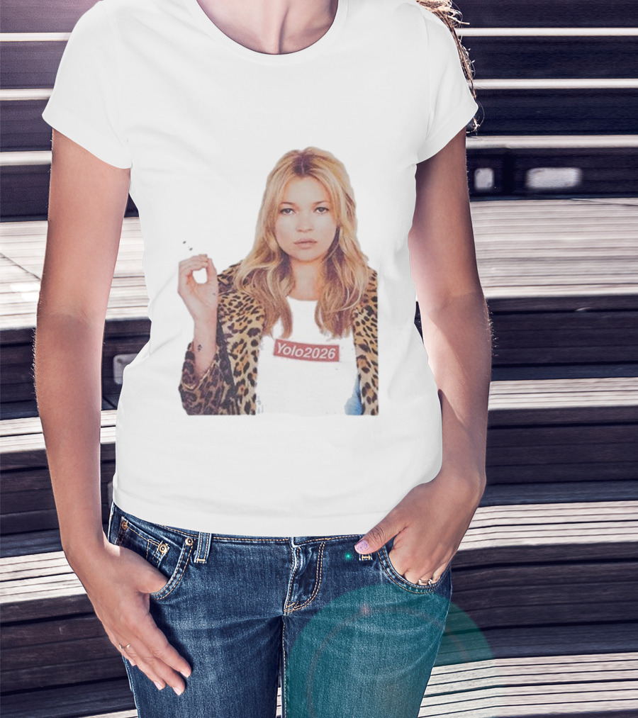 Shimmi Yolo 2026 Kate Moss Leopard Print Style T-Shirt