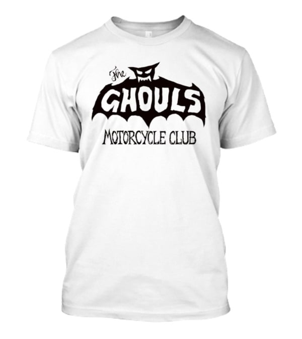 The Ghouls Biker Club Creepy Bat Logo Vintage Theme T-Shirt