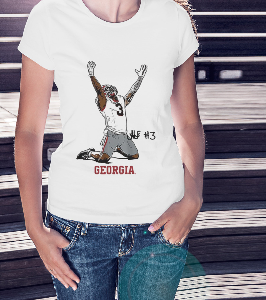 Nate Frazier Georgia Bulldogs Football NFL #13 End Zone Celebration T-Shirt