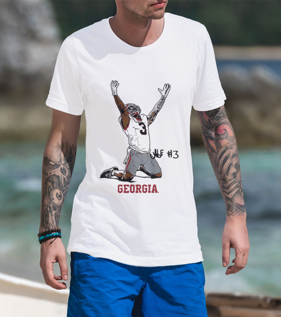 Nate Frazier Georgia Bulldogs Football NFL #13 End Zone Celebration T-Shirt