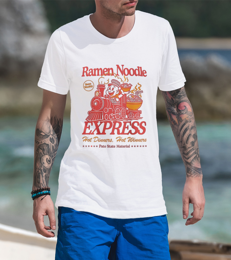 Ramen Noodle Express Hot Dinners Hot Winners Fun Steam Material T-Shirt