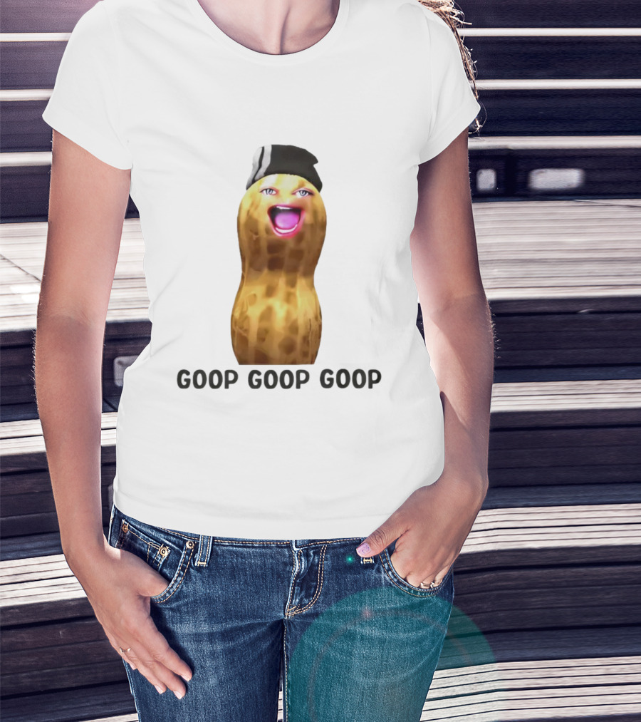 GOOP GOOP GOOP The Burnt Peanut Character With Beanie Hat T-Shirt