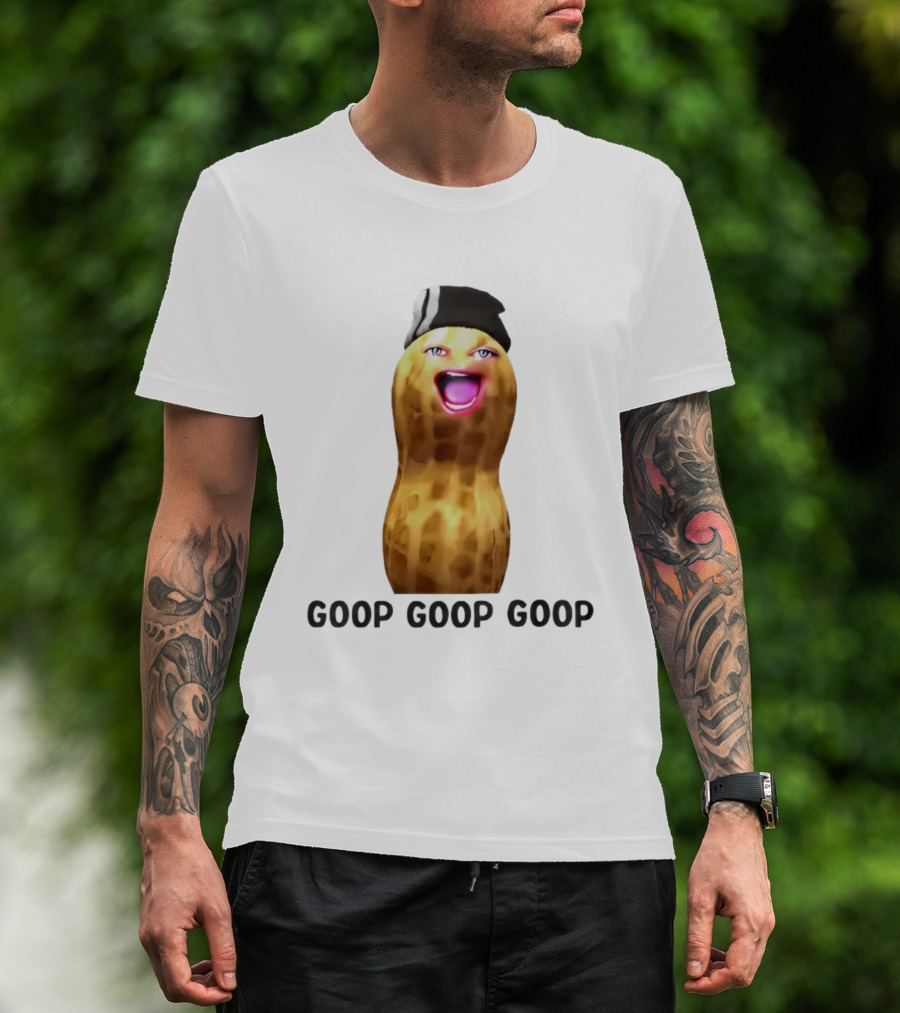 GOOP GOOP GOOP The Burnt Peanut Character With Beanie Hat T-Shirt
