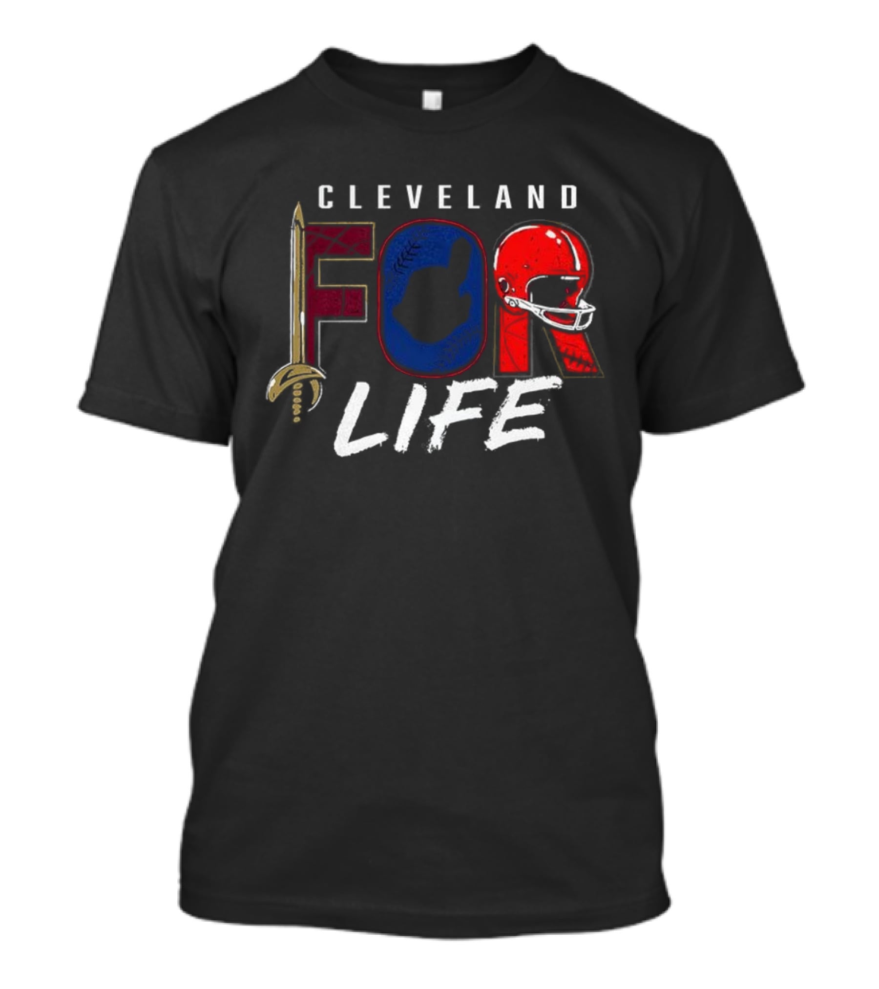 Cleveland Fan Pride Forever Football Baseball Iconic Symbols T-Shirt