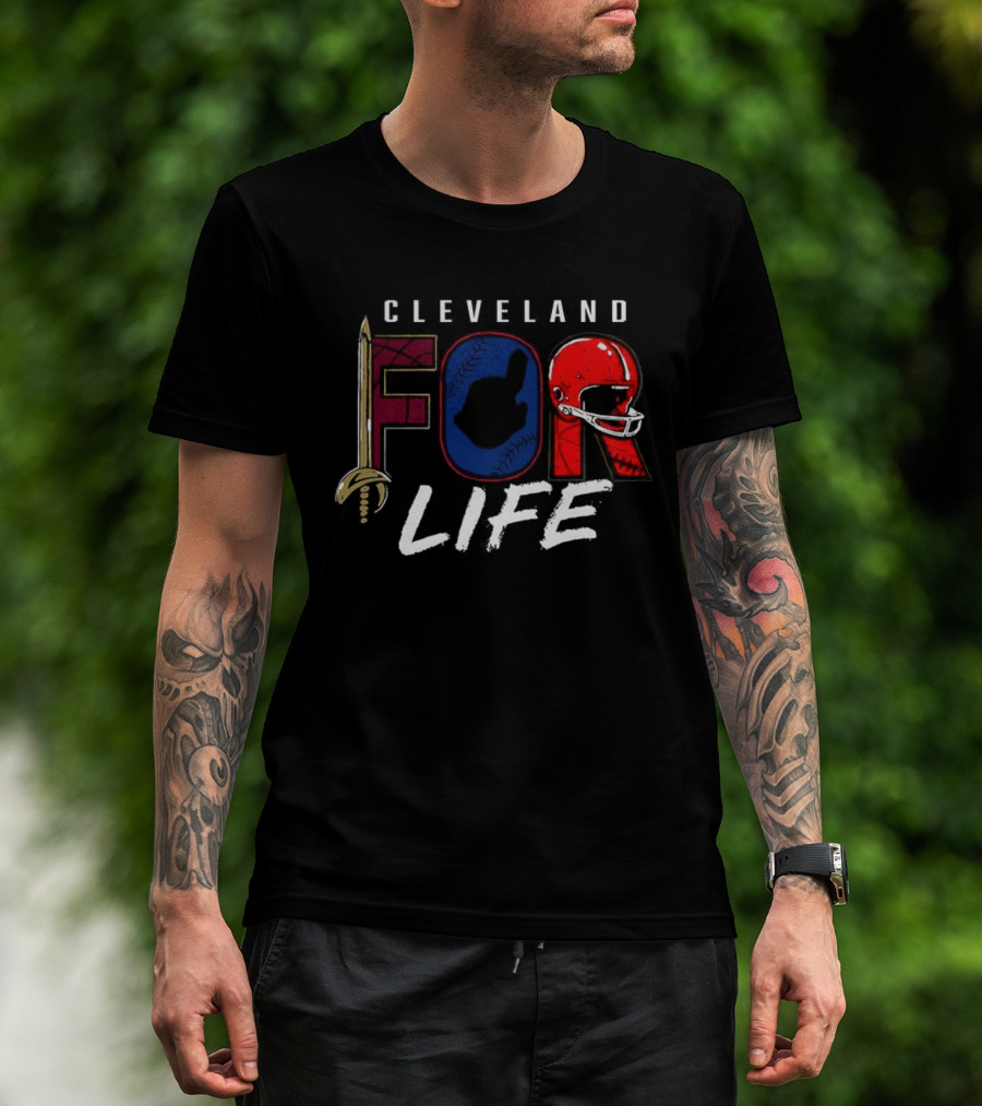 Cleveland Fan Pride Forever Football Baseball Iconic Symbols T-Shirt