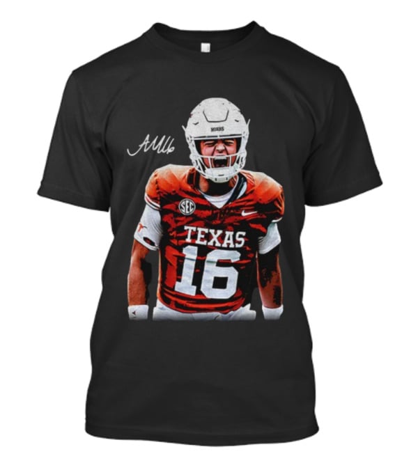 Texas Longhorns Football Arch Manning SEC Shout 16 Signature T-Shirt