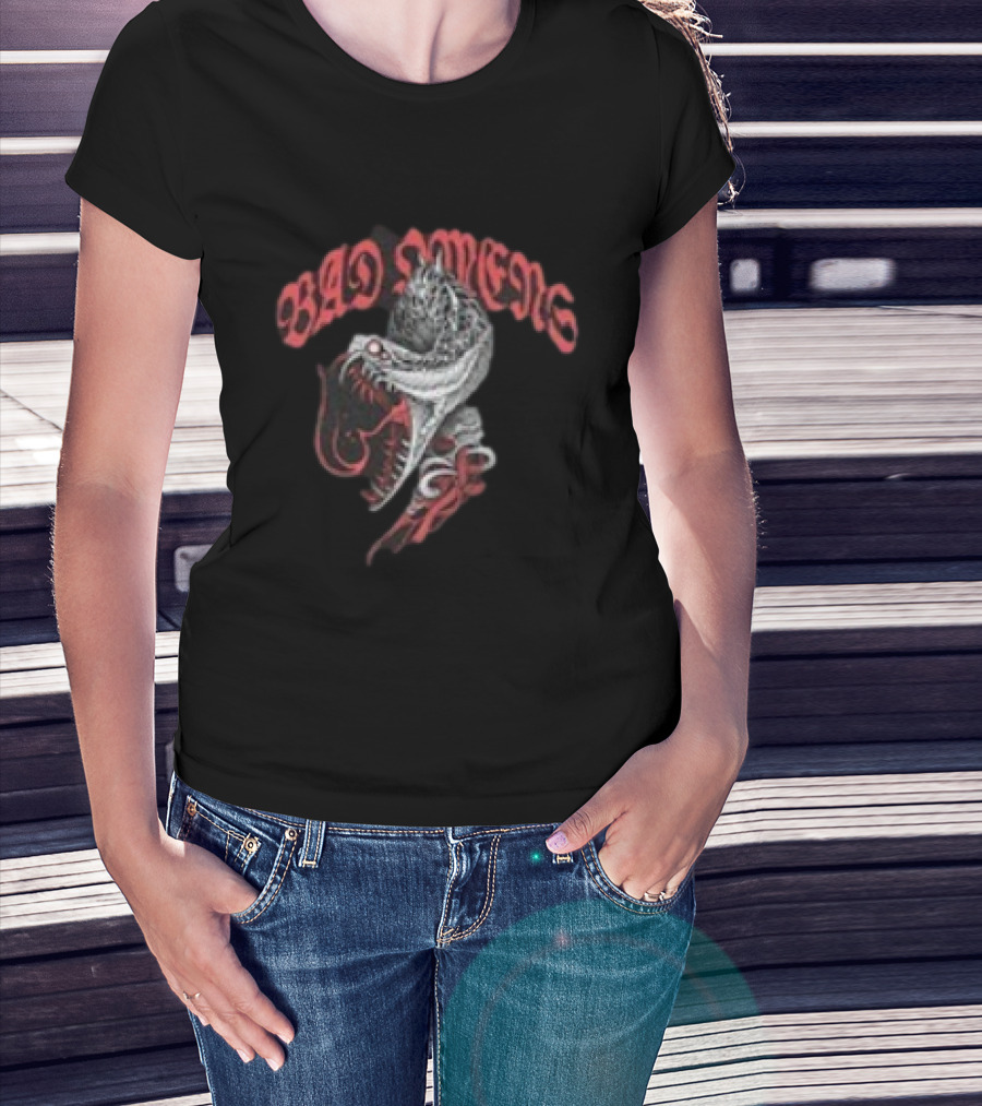 Bad Omens Serpent Tongue Snake Art Red Typography T-Shirt