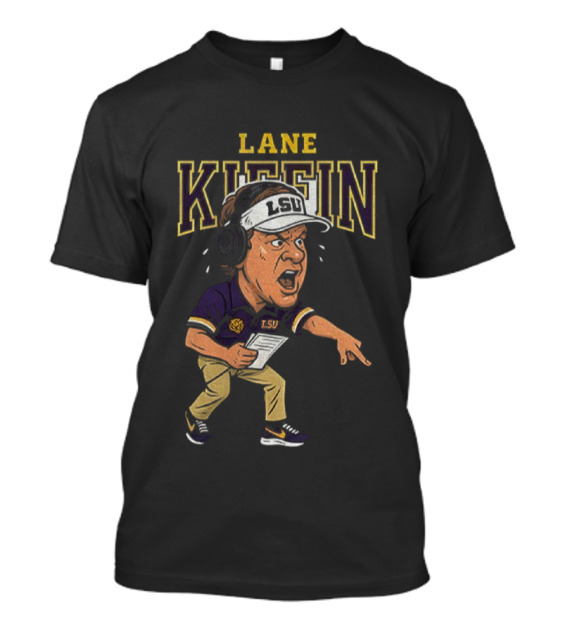 Lane Kiffin Cartoon LSU Tigers Football 2025 T-Shirt