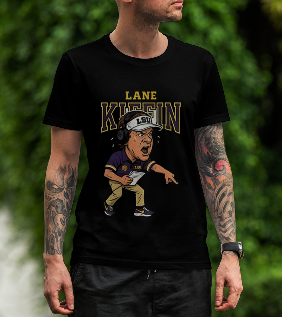 Lane Kiffin Cartoon LSU Tigers Football 2025 T-Shirt