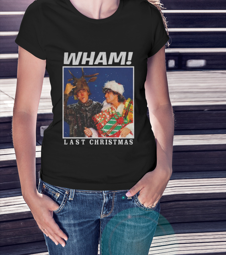 WHAM George Michael Last Christmas Vintage Holiday Scene T-Shirt