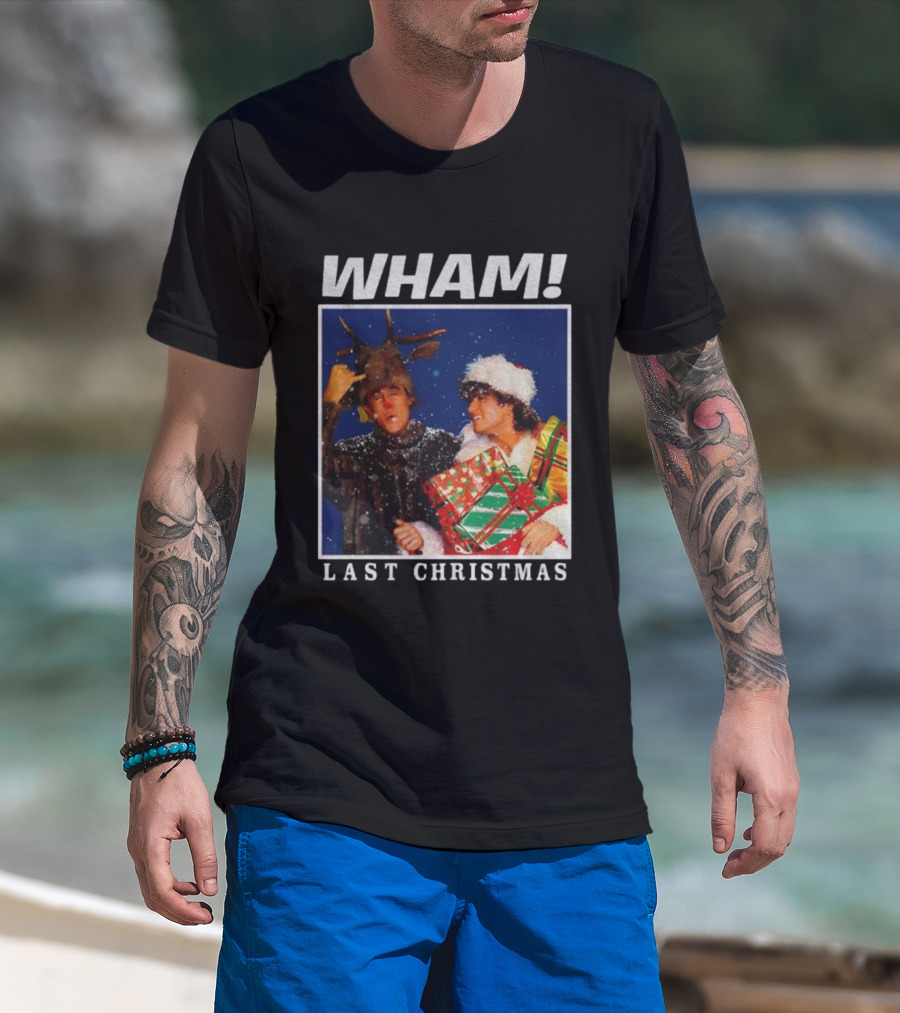 WHAM George Michael Last Christmas Vintage Holiday Scene T-Shirt