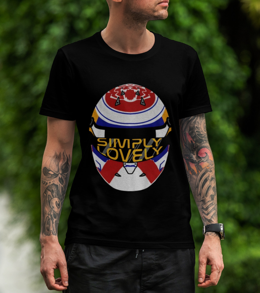 Simply Lovely Max Verstappen Racing Helmet Red White Blue Design T-Shirt