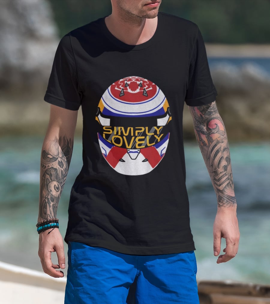 Simply Lovely Max Verstappen Racing Helmet Red White Blue Design T-Shirt