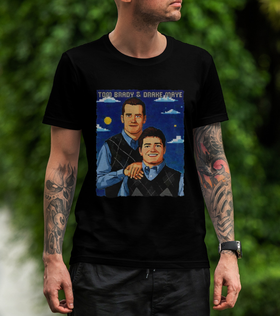 Tom Brady And Drake Maye Stepbrothers Vintage New England Patriots NFL 2025 T-Shirt