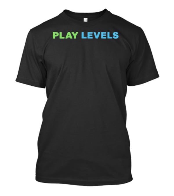PLAY LEVELS Neon Green And Blue Gamers Aesthetic T-Shirt