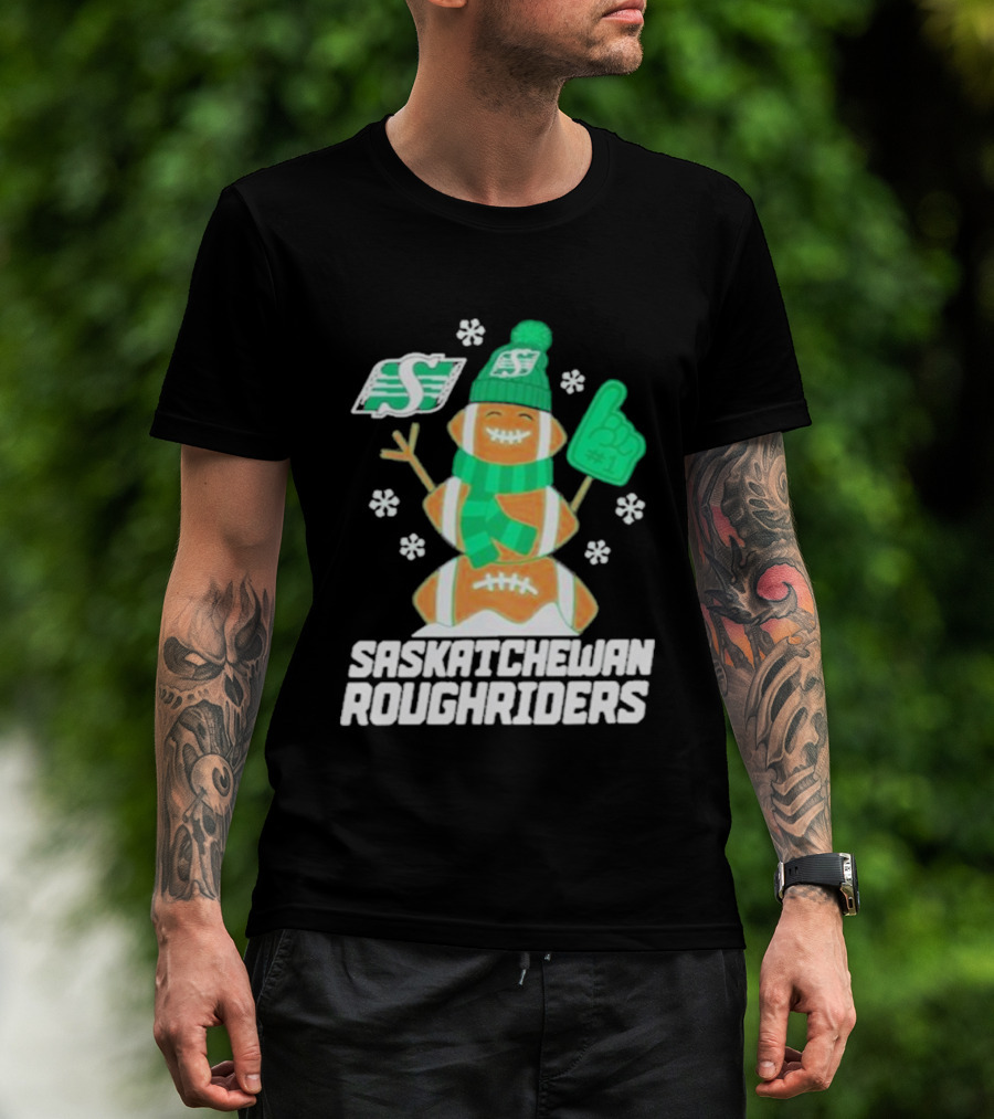 Saskatchewan Roughriders Rider Snowman Christmas Sweater Football Holiday Fan Gear T-Shirt