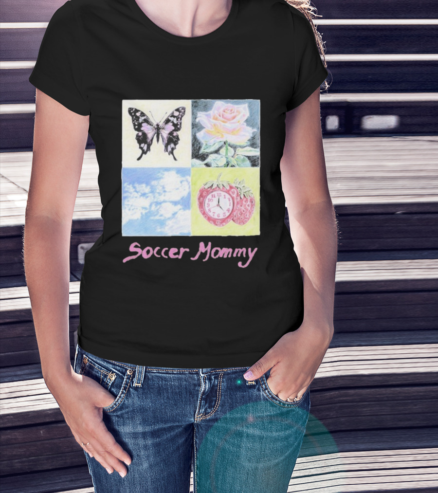 Soccer Mommy Butterfly Rose Sky Strawberry T-Shirt